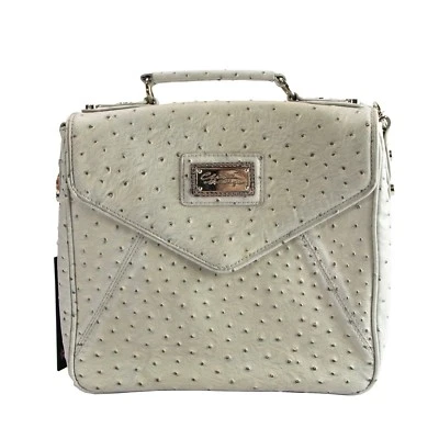 Bolso de Hombro Christian Audigier Claudia Gris Avestruz Imitación Cuero Nuevo con Etiquetas Foto 1 de 4