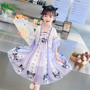 Hanfu My Melody Kuromi Ancient Chinese Dress Kid Princess Dress Cosplay Costume  - Picture 1 of 26