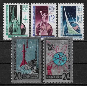 Russia/USSR/CCCP 1965,Space Cosmonaut's Day,Scott # 3019-3023,VF-XF MNH** - Picture 1 of 1