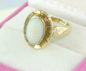 Vintage Mujer Anillo Ópalo / 333 - Oro 8 Quilates / T. 52 (16,5mm Ø) - Imagen 1 de 12