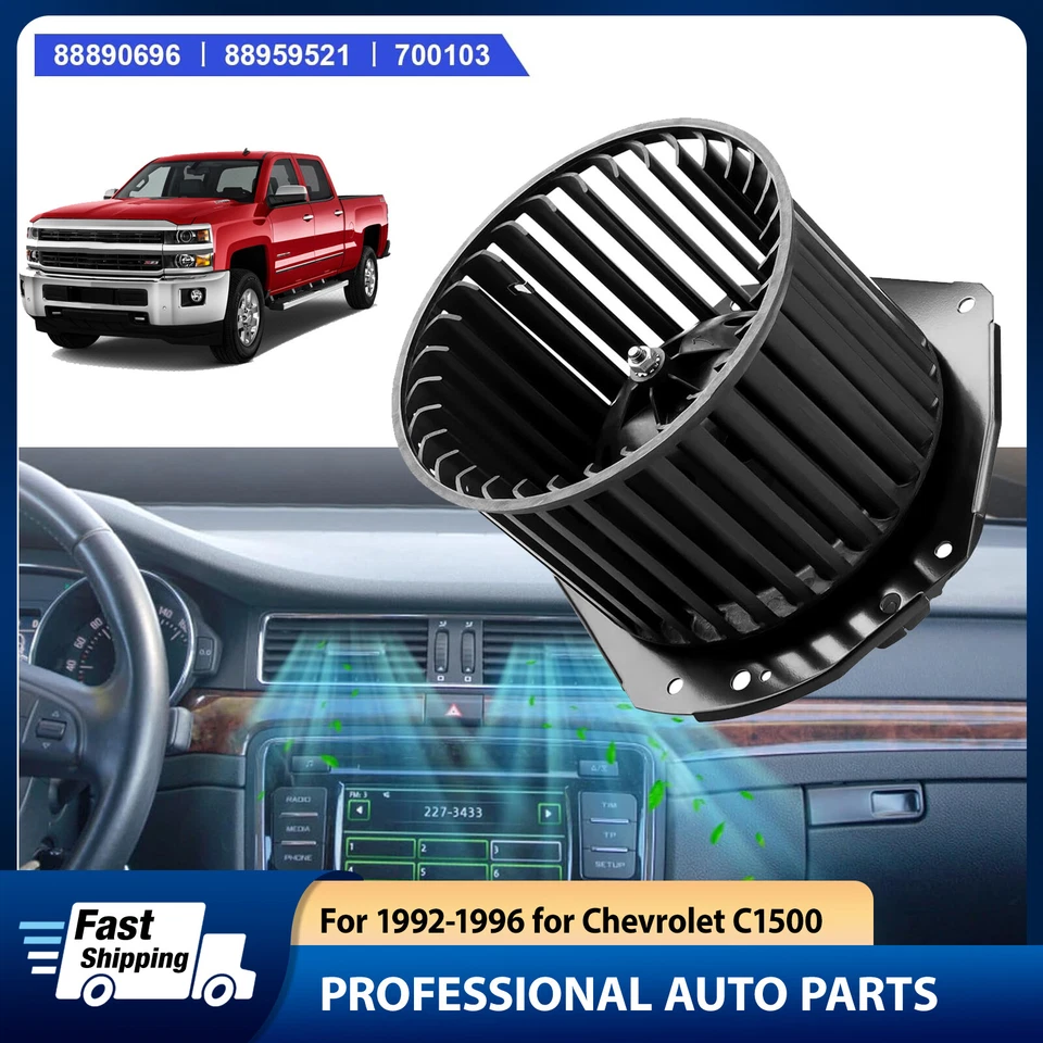 A/C Blower Motor w/Fan Cage For 92-96 Chevy GMC C1500 C2500 K1500 K2500 700103 - Image 1 of 4