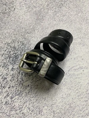 Cinto preto de couro Armani Jeans raro vintage logotipo fivela - Imagem 1 de 4