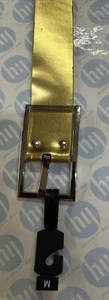 cintura donna e uomo in vera pelle colore oro misura M larghezza 45 mm x 104 lunga - Foto 1 di 4