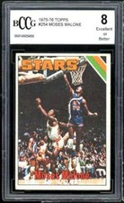 1975-76 Topps #254 Moses Malone Rookie Card BGS BCCG 8 Excellent+