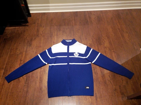 Toronto Maple Leafs NHL Team Apparel Full Zip Sweater Mens Large Cover