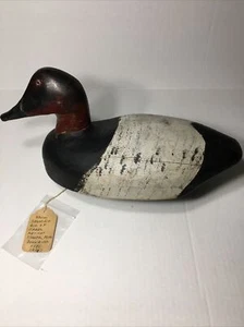 Beautiful 1930's Large Canvasback Carved Wood Duck Decoy Rig of Israel Mexicot - Picture 1 of 24