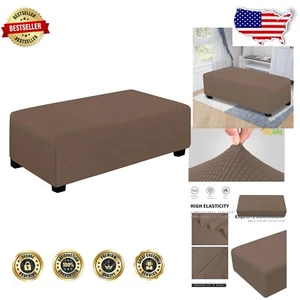 Luxurious Brown Ottoman Cover - XX-Large Waterproof Stretch Protector, Easy Fit - Picture 1 of 9