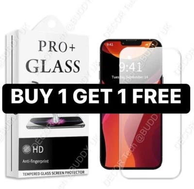 SCREEN PROTECTOR iPhone 15 13 12 14 PRO MAX Mini XR XS FULL COVER Tempered Glass - Image 1 of 2