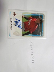 2011 Bowman Kody Hinze Signed Baseball Card