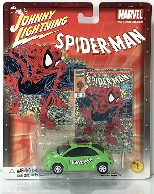 Johnny Lightning Spider-man verde VW Bug Die Cast Car 2002 nuevo Foto 1 de 4