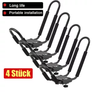 4 Pezzi Supporto per Kayak Auto Supporto da Tetto Porta Barca Barre Portatutto Porta Kayak Acciaio - Foto 1 di 13