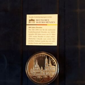 Sonder-Gedenkprägung zu den Deutschen 10-Euro-Münzen, 800 Jahre Dresden 