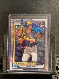 Luke Adams 2024 Bowman Chrome 1st Bowman Mojo Refractor (SP) - Brewers - Picture 1 of 2