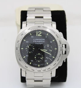 Luminor Panerai Daylight 44mm Black Chronograph Date Watch W/ Box PAM00250 - Picture 1 of 21