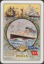 Playing Cards Single Card Old Antique Wide * CITY LINE * Shipping Advertising  C