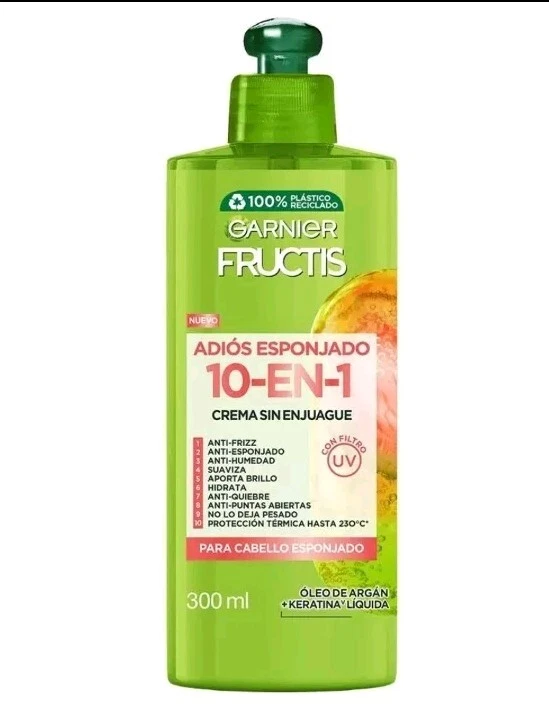 2X GARNIER FRUCTIS ADIOS ESPONJADO CREMA PARA PEINAR 300ML BENEFICIOS 10en1/ - Image 1 of 2