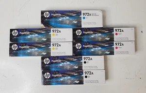 HP New/Sealed 7-Pack 972A(BlackYellowMagenta) 972x(Cyan) PageWide Cartridge - Picture 1 of 9