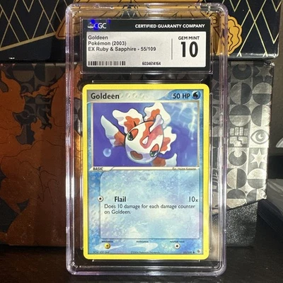 POPULATION 33 🔥Pokemon 2003 EX Ruby & Sapphire Goldeen CGC 10 #55/109 - Image 1 of 3