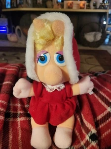 Peluche vintage 1987 Muppet Babies Miss Piggy - Navidad Jim Hensen, McDonald's - Imagen 1 de 7