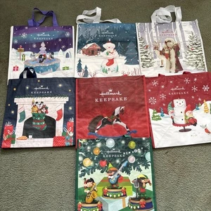 Lot of 7 Hallmark Keepsake Collectible Tote Bags/New - Picture 1 of 8