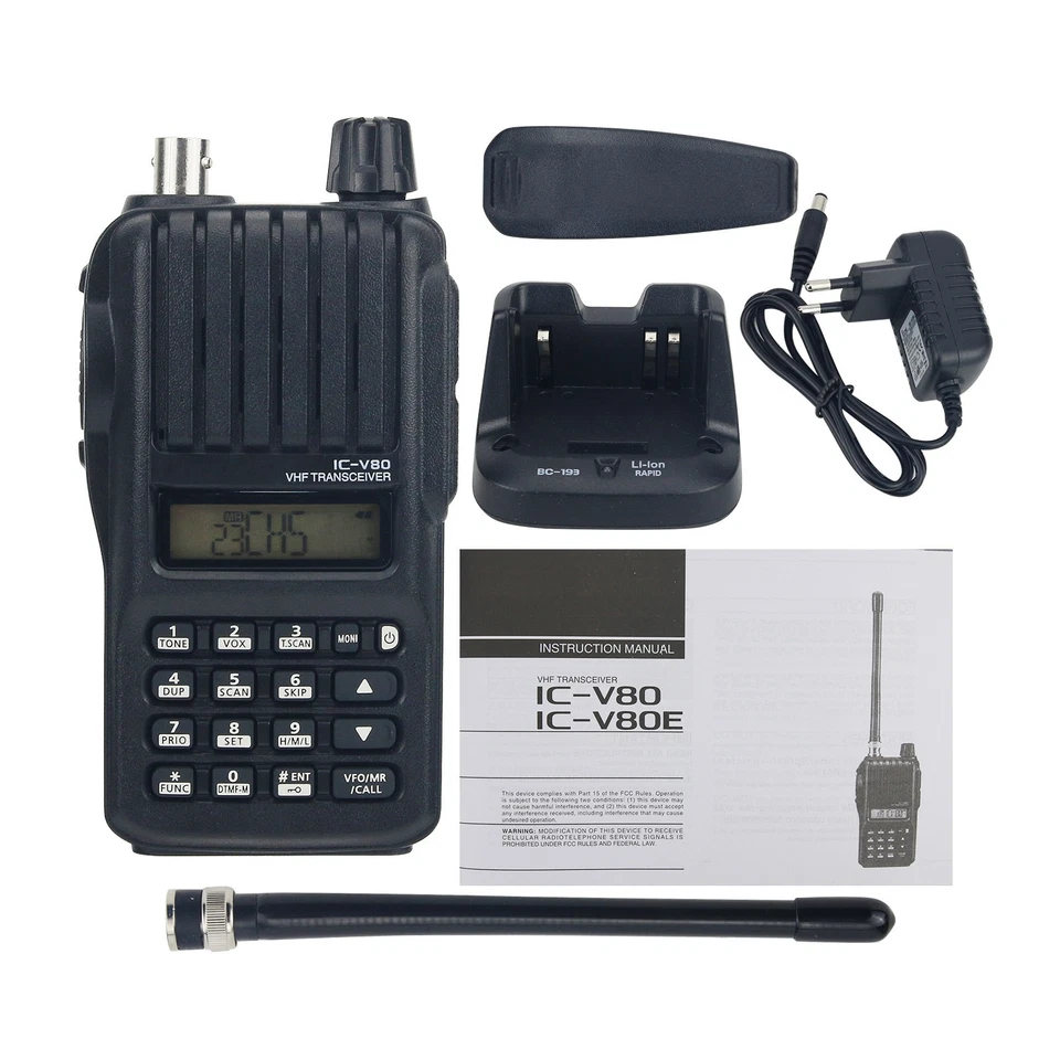 For ICOM IC-V80E VHF Transceiver Walkie Talkie 8W 10KM With Emergency Alarm top - Image 1 of 4