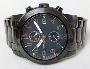 Reloj Marc By Marc Jacobs Larry Cronógrafo MBM 8606 Acero Negro 100m Funcionando - Imagen 1 de 13