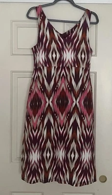 Vestido Athleta Rosa Estampado Ikat Cuello en V Sin Mangas Santorini Atletismo Medio Alto Foto 1 de 4