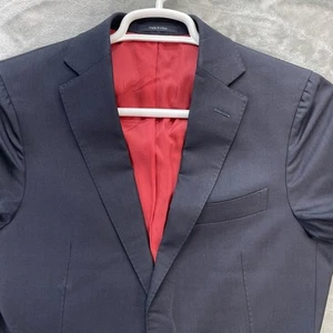 SuitSupply Siena Blazer Uomo Taglia 34 Tuta Giacca Cappotto Sportivo Lana Due Bottoni - Foto 1 di 16