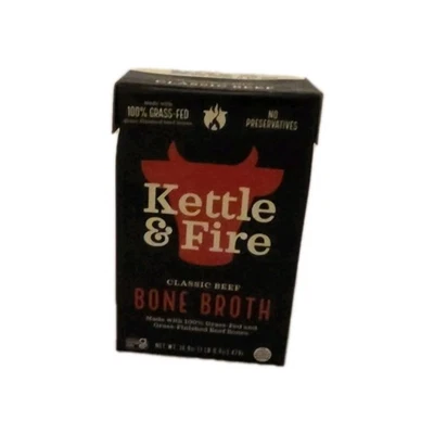 Kettle & Fire 经典牛肉骨汤 16.9 盎司 100% 草腱古友好型 — 第 1/4 张图片