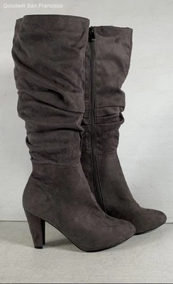 Catherine Malandrino Brown Leather Cone Heel Knee High Womens Bootie Size 8.5 - Image 1 of 4