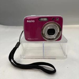 Sanyo VPC S1414 14,0-MP-Digitalkamera in Pink/Lila getestet und funktionsfähig - Bild 1 von 8