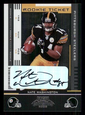 2005 Playoff Contenders #192 Nate Washington AU RC - Image 1 of 2