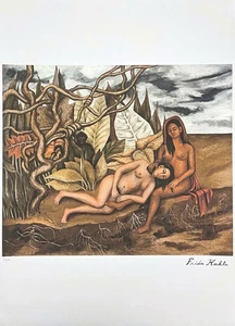 FRIDA KAHLO - Two Nudes in Forest, signed, 11/250, 50x70cm (19,7x27,6 in) - Picture 1 of 5