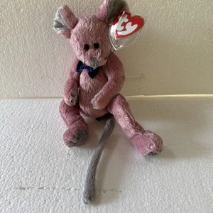 TY Attic Treasures Vintage 1993 Cromwell Pink Mouse Small Animal Toy PVC Pellets - Picture 1 of 18