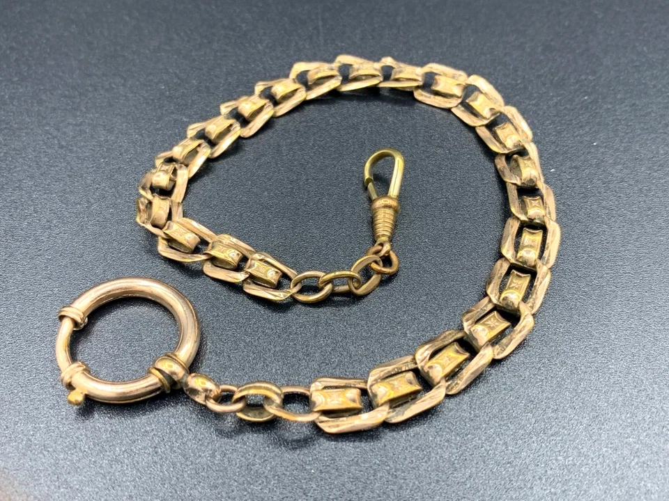 Викторианский немецкий союз градуированный золото заполненное карманные часы цепочка отличном c1910 - Изображение 1 из 4