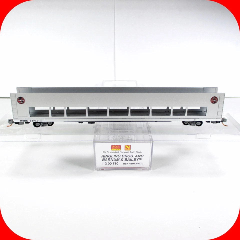 N Scale **RINGLING BROS BARNUM BAILEY** Auto Rack #84710 - Micro Trains 11200710 - Image 1 of 4
