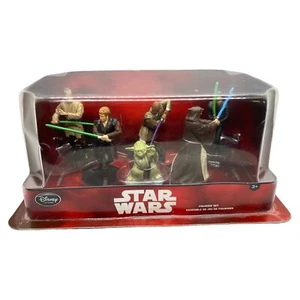 Star Wars Jedi Set of 6 Figurines Action Figure Toys Luke Yoda Obi Disney Store - Picture 1 of 6