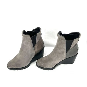 SOREL After Hours Chelsea Impermeable Botines Cuña Gris Cantera Gamuza 7.5 - Imagen 1 de 15