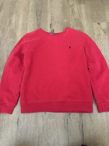 Vintage Polo Ralph Lauren Kids Red Crewneck Sweatshirt Size Large - Picture 1 of 6