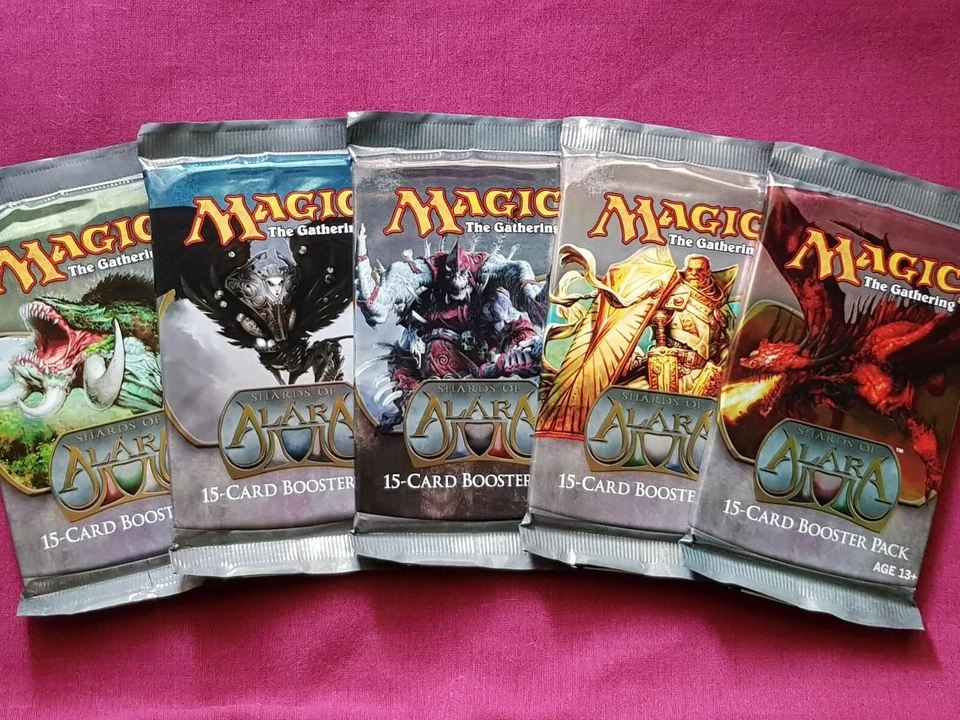 MTG Magic The Gathering SHARDS OF ALARA New Sealed Booster ALL 5 PACK ART  - Image 1 of 2