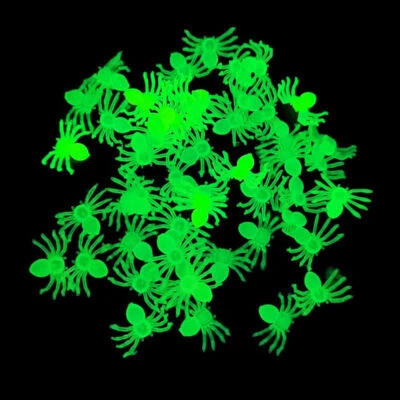 50Pcs Mini Glow In The Dark Simulation Spiders Scary Props Halloween Decoration  - Image 1 of 4