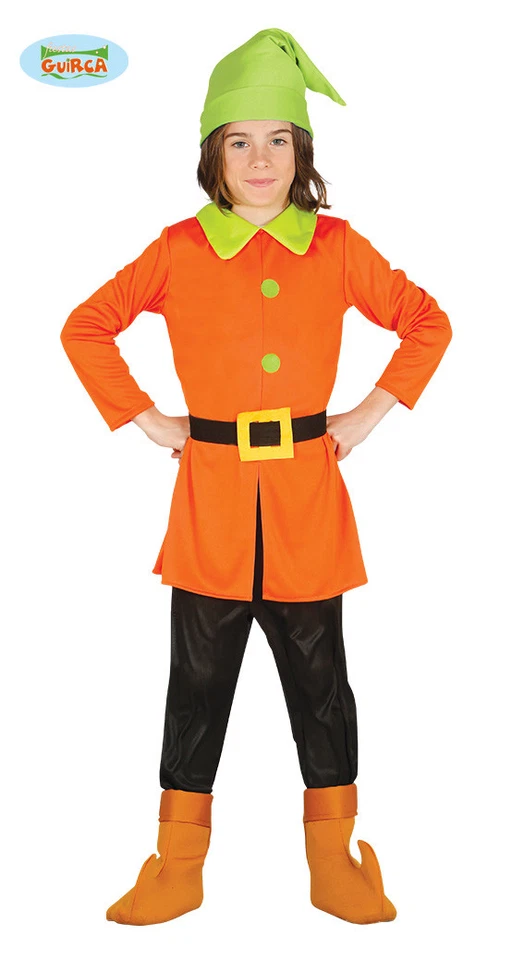 COSTUME NANO VESTITO GUIRCA BAMBINO CARNEVALE GNOMO PERSONAGGIO SETTE NANI  - Immagine 1 di 2