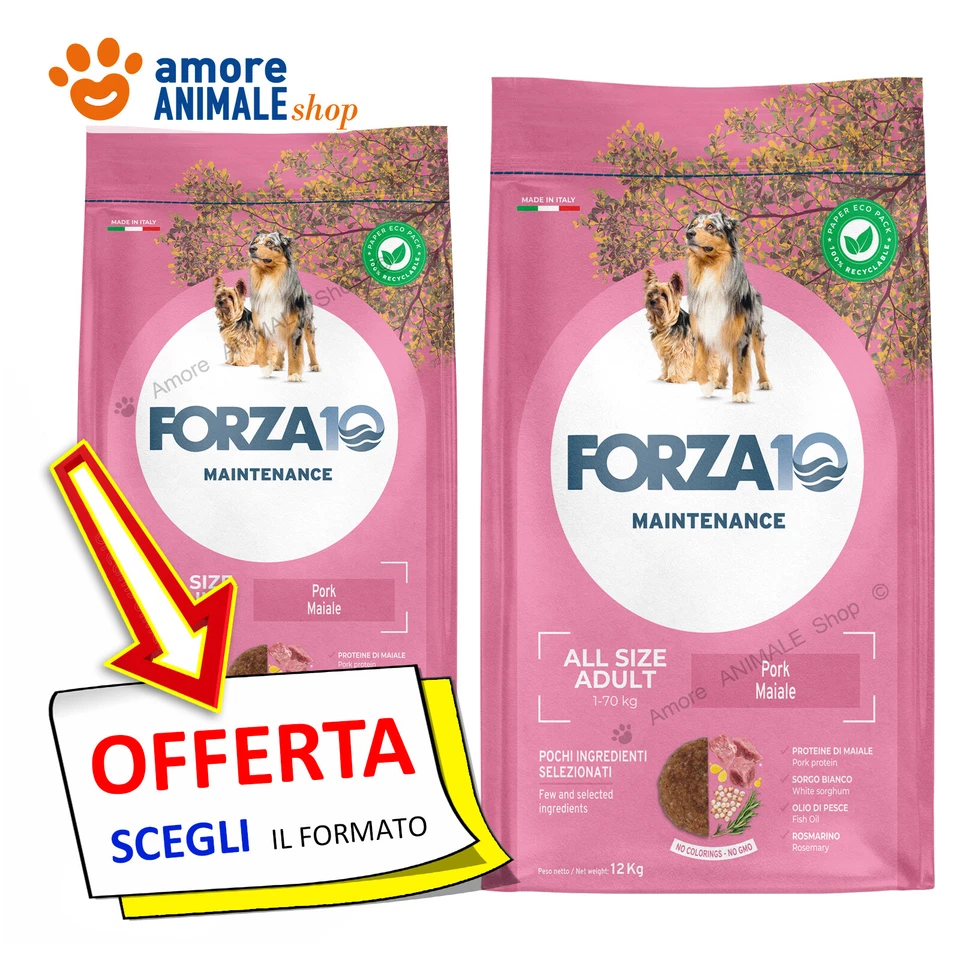Forza10 Dog Maintenance ALL SIZE → Maiale - 2 / 12 kg - Crocchette Cani, Cane