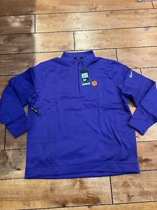 NIKE GOLF CLEMSON TIGERS FOOTBALL QUARTER ZIP PULLOVER PURPLE 2XL NWT - Picture 1 of 4