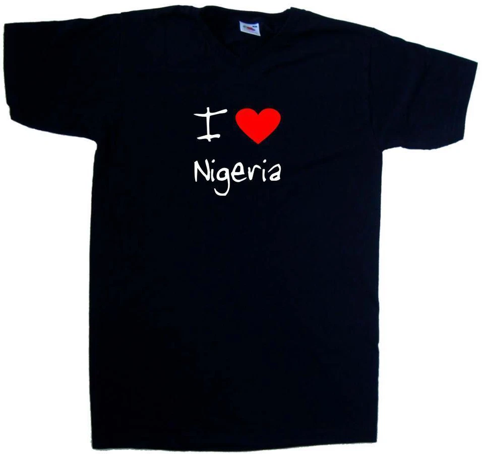 TEETREEDESIGNS I Love Heart Nigeria V-Neck T-Shirt