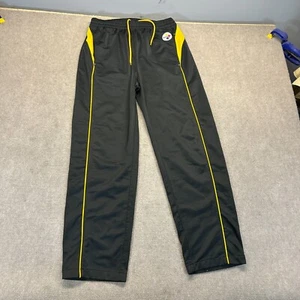 Pittsburgh Steelers Lounge Sweatpants Men's M Black Gold Piping Pockets VF - Picture 1 of 11