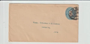 NEW YORK oval cl blue entire cover to Batavia Java rare destination cover (f215) - Picture 1 of 2