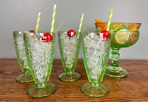 Set Bicchieri Sandwich Verde Tiara Chantilly | 4 Bicchieri da Tè Ghiacciato + Composta Piedistallo - Foto 1 di 10