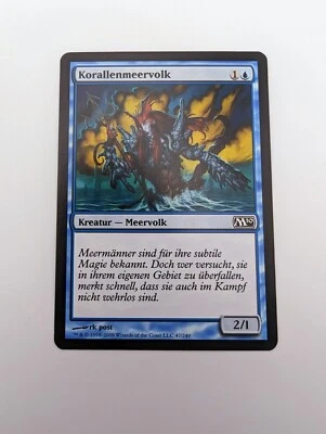 CORAL MERFOLK Magic the Gathering 2010 Core Set German DE Korallenmeervolk - Image 1 of 2