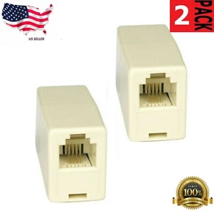 2 x 4C RJ11 Telephone Phone Jack Line Coupler Connector for Exten Cord Beige - Picture 1 of 6